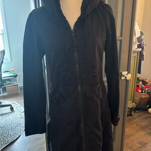Prairie Underground Long Coat Black Hooded Women's